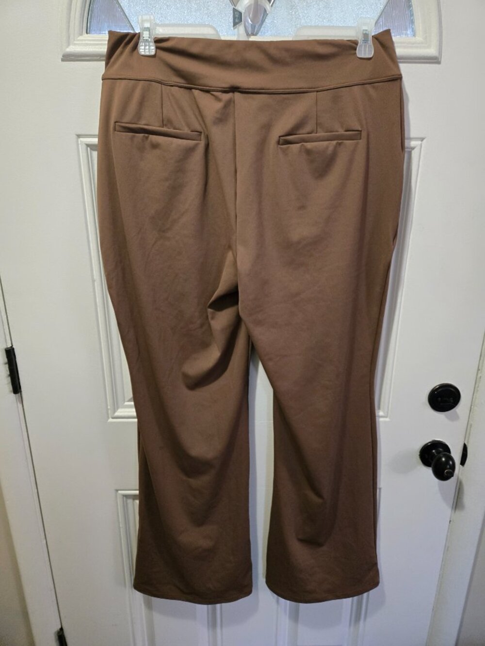 NWT Halara XL Tall Brown High Rise Wide Leg Travel Pants Zip Pockets - Picture 4 of 10